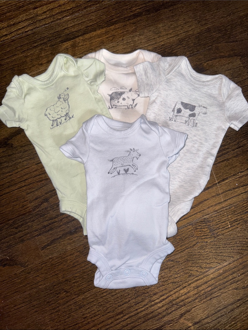 Neutral Farm Animal Baby One-Piece Bodysuit - Pack
